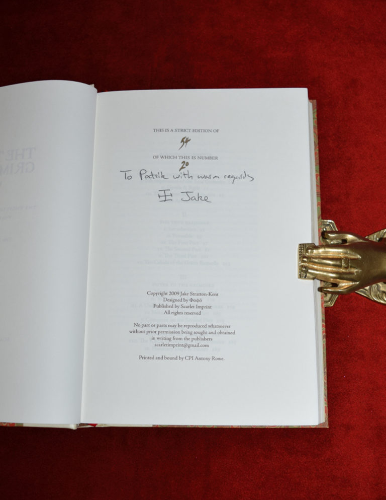 TRUE GRIMOIRE Volume I by Jake Stratton-Kent - Signed & Inscribed Quarter bound in Vellum DELUXE SPECIAL Edition - Image 3