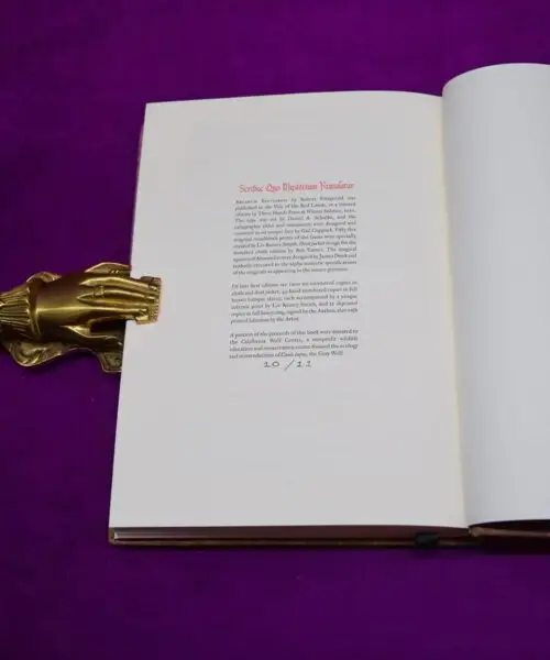ARCANUM BESTIARUM: Of The Subtil and Occult Virtues of Divers Beasts by Robert Fitzgerald - SPECIAL "Rough Beast" Edition Bound in Full Stag, Signed and Numbered only 11 Produced. - Image 4