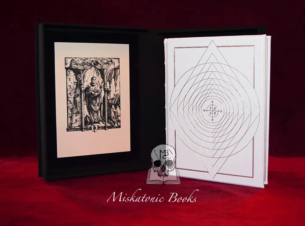 BLACK ABBOT - WHITE MAGIC: Johannes Trithemius & The Angelic Mind by Frater Acher - Deluxe Leather Bound Limited Edition in (Custom Solander Box has Bumped Corners)