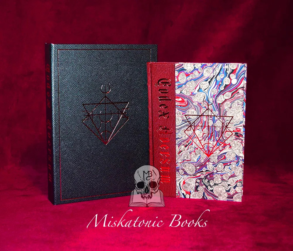 CODEX AVERSUM by Caine Del Sol - DEVOTEE Edition, Quarter Bound in Leather with Marbled Boards and Housed in a Custom Traycase (This is #1 of only 13 copies)