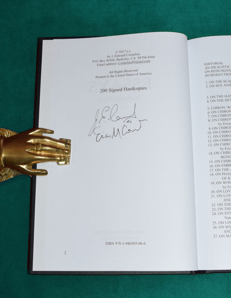 ESSAYS Volume #5 by J. Edward Cornelius & Erica M Cornelius - Signed Limited Edition Hardcover - Image 2