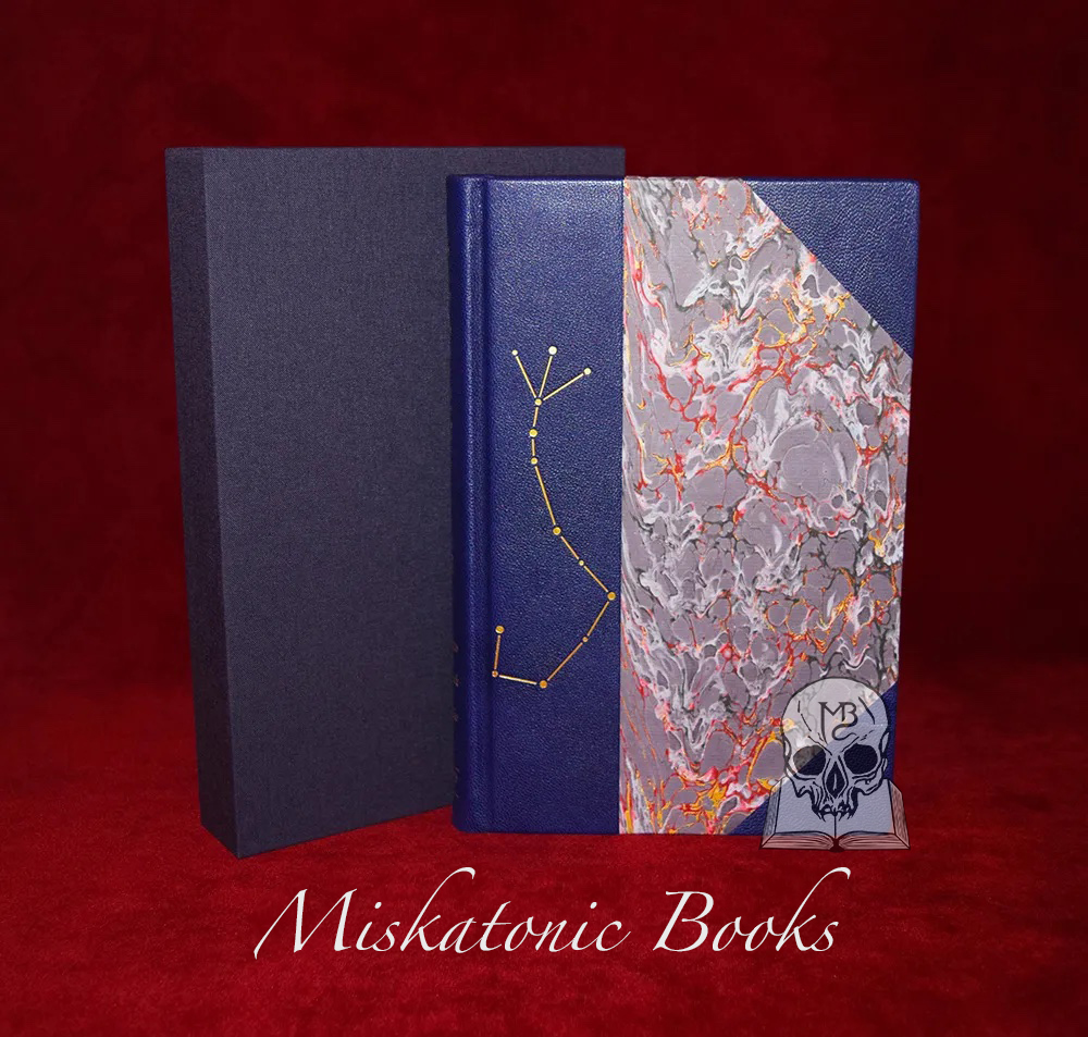 THE CELESTIAL ART: Essays on Astrological Magic edited by Austin Coppock and Daniel A. Schulke - Deluxe Quarter Bound in Leather and Marbled Board in Custom Slipcase