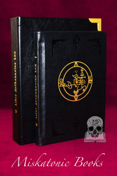 LIBER EVTHANASIAS LVX: The Grimoire of the Unborn by O.E.M XI - (Antimateria Edition) Deluxe Leather Bound Edition in Custom Traycase