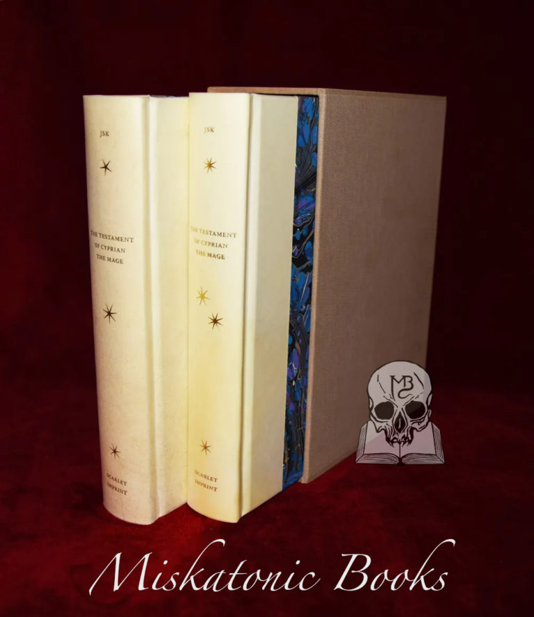 THE TESTAMENT OF CYPRIAN THE MAGE 2 volume set by Jake Stratton Kent (Deluxe Quarter-bound in veiny vellum, numbered and slipcased)