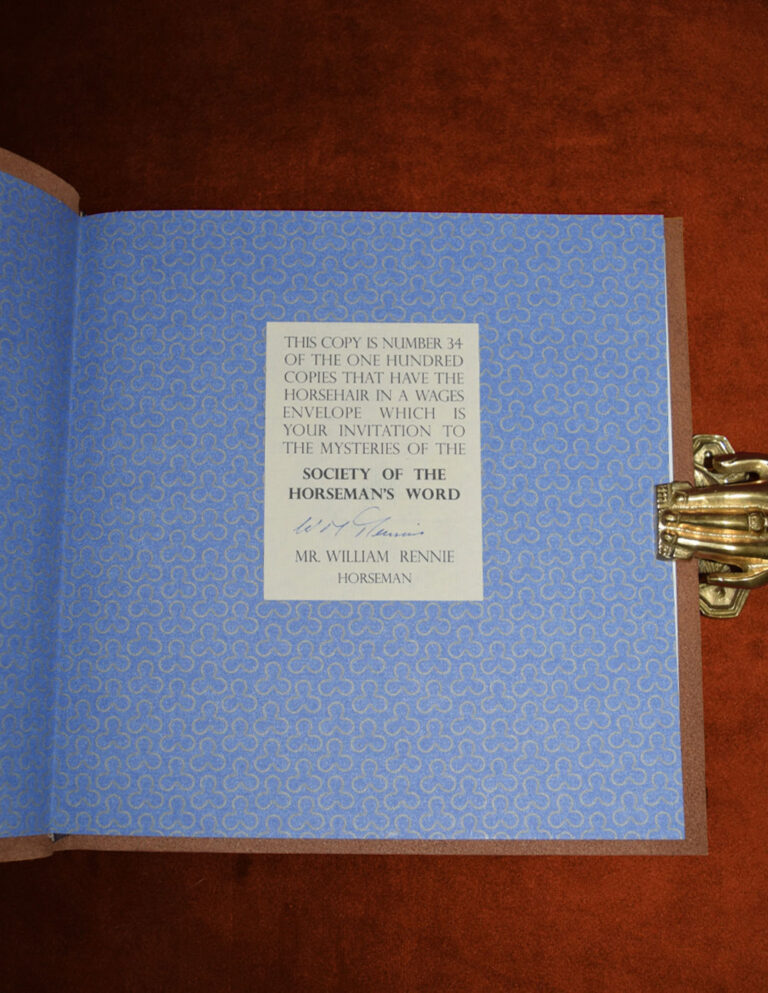The Society of the Horseman's Grip and Word by Billy Rennie, James S. Munro, William Singer - Deluxe Leather Bound edition - Image 2