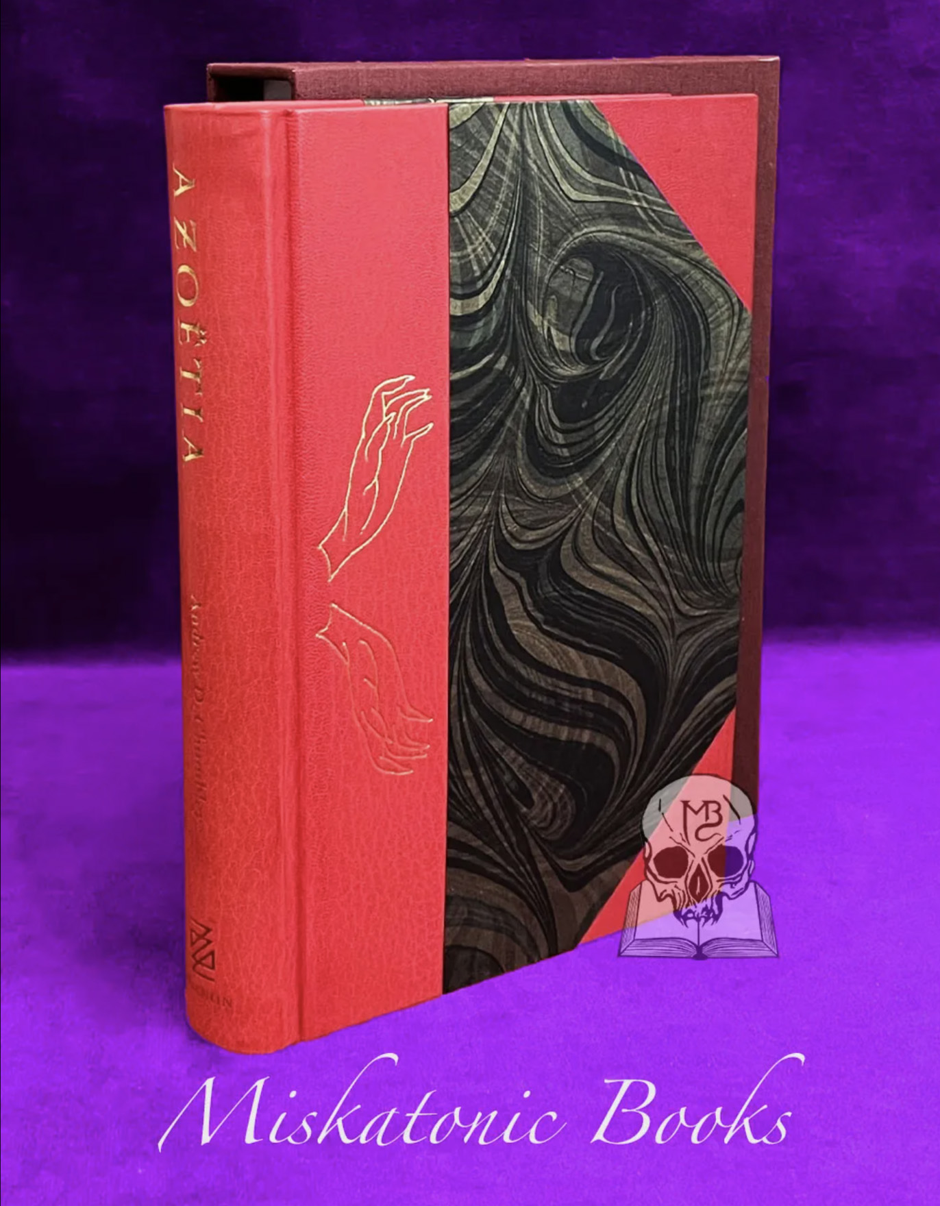 AZOETIA: A Grimoire of the Sabbatic Craft by Andrew D. Chumbley 3rd edition (Deluxe Limited Edition, Half Bound in Crimson Goat in Custom Slipcase)