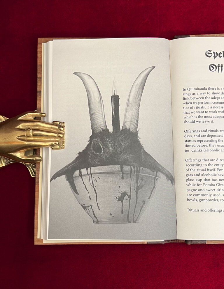 THE BLACK BOOK OF QUIMBANDA By Ophis Christos & Necrocosm (Deluxe Maioral Edition of only 77 copies Bound in Walnut Wood and Leather) This is #1 of 77! - Image 2