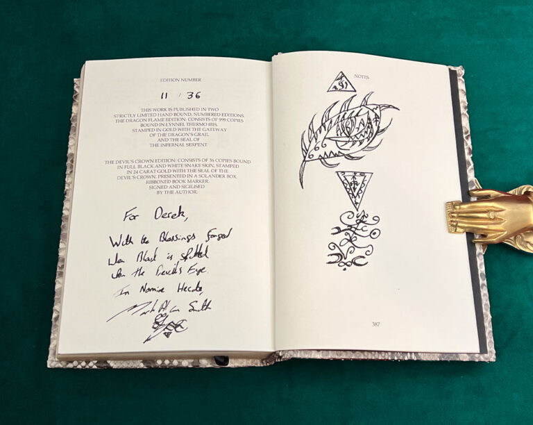 THE WITCHBLOOD GRAIL: The Second Volume in the Trilogy, The Way of Sacrifice by Mark Alan Smith (Signed, Inscribed and Sigilised, Bound in White Python, Consecrated Deluxe Edition)  - Image 5