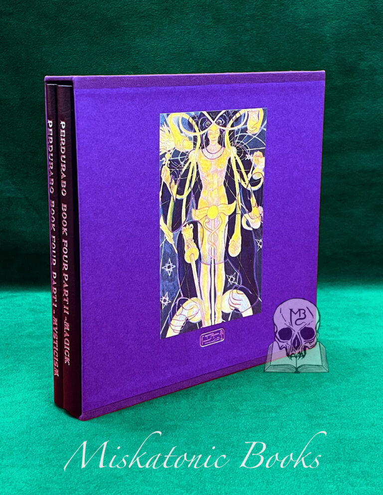 BOOK FOUR Part 1 : MYSTICISM &  Part 2 : MAGICK by Aleister Crowley and  Mary D’Este Sturges (Soror Virakam) - (DELUXE Limited Edition Hardcover Quarter Bound in Leather and Purple Linen)