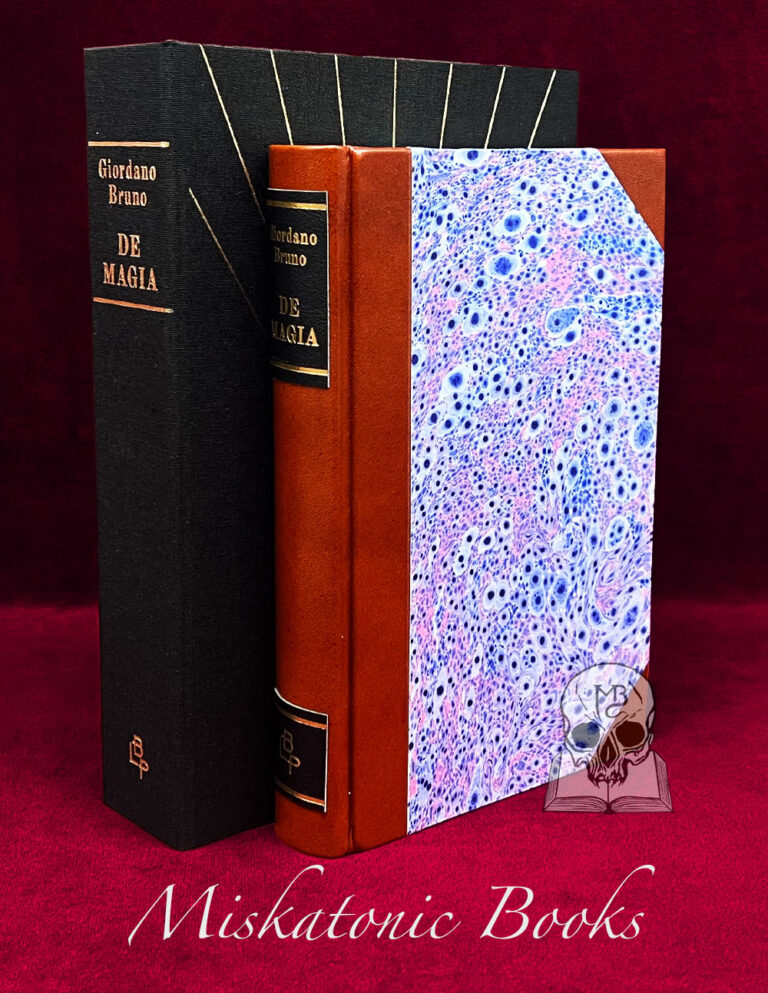DE MAGIA by Giodano Bruno - Deluxe Artisan Edition Half Bound in Leather and Marbled Boards in Custom Traycase