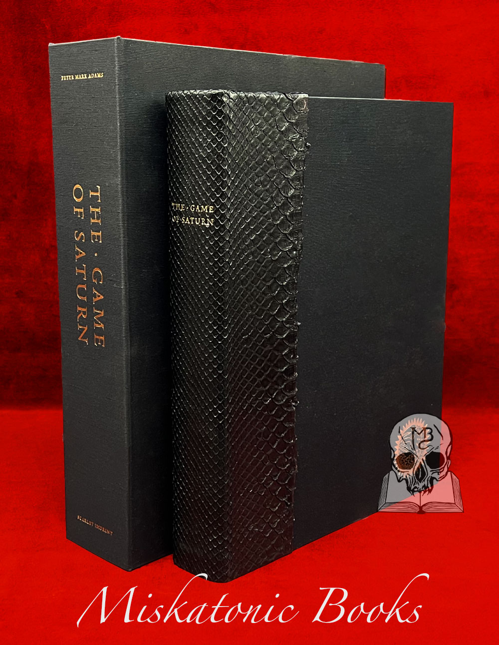 THE GAME OF SATURN by Peter Mark Adams (DELUXE Limited Edition Hardcover Bound in Black Python and Shantung with Custom Traycase)