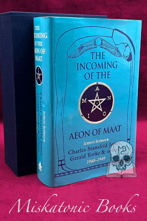 THE INCOMING OF THE AEON OF MAAT: Correspondence between Frater Achad [Charles Stansfeld Jones], Aleister Crowley, Gerald Yorke, and Others, 1948-49 by Michael Staley & Michael Barham - Deluxe Quarter Bound in Leather and Marbled Boards in Custom Slilpcase