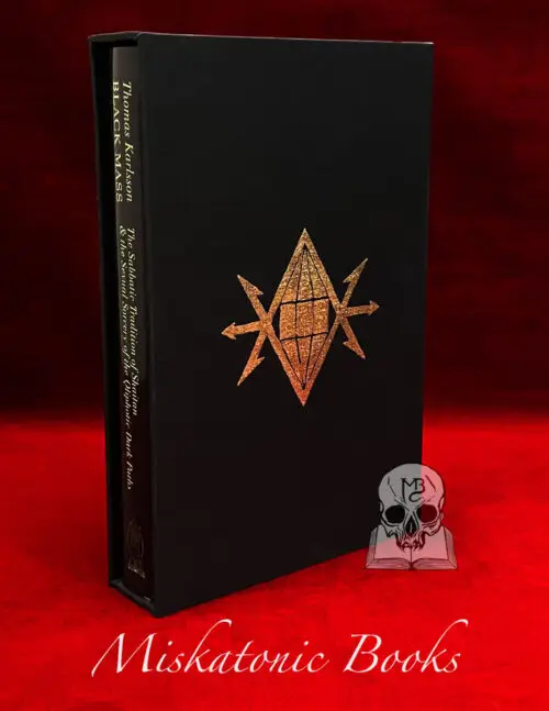 Black Mass: The Sabbatic Tradition of Shaitan & the Sexual Sorcery of the Qliphotic Dark Paths by Thomas Karlsson - DELUXE Leather Bound Limited Edition Hardcover in Custom Slipcase