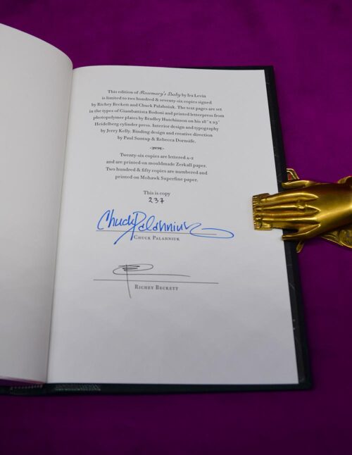 ROSEMARY'S BABY by Ira Levin with Introduction by Chuck Palahniuk - Signed Limited Edition Hardcover in Custom Slipcase - Image 4