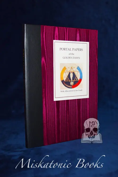 PORTAL PAPERS OF THE GOLDEN DAWN - Limited Edition Hardcover Quarter Bound in Black Kidskin and Moire Silk