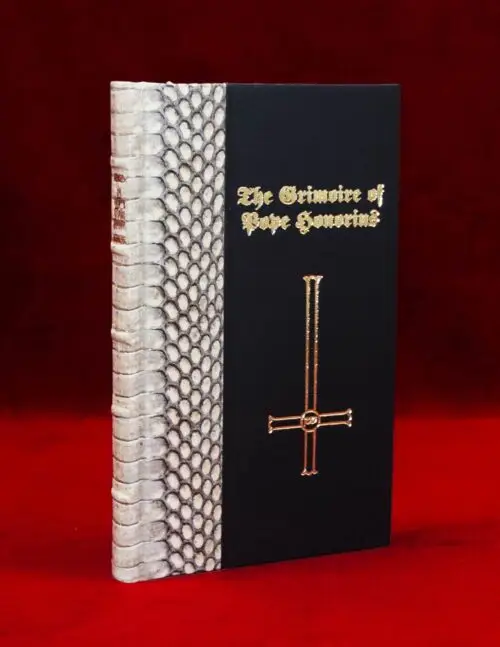 THE GREAT GRIMOIRE OF POPE HONORIUS - Deluxe edition Quarter Bound in snakeskin with Custom Slipcase