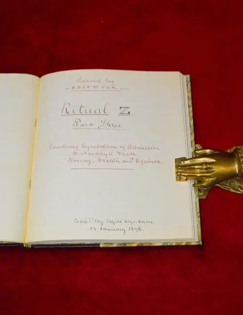 RITUAL Z PART THREE: Containing Symbolism of Admission to Neophyte Grade, Closing, Oration and Equinox, Copied by Cogito Ergo Sum (Limited Edition, Quarter Bound in Leather with Decorative Boards) - Image 3